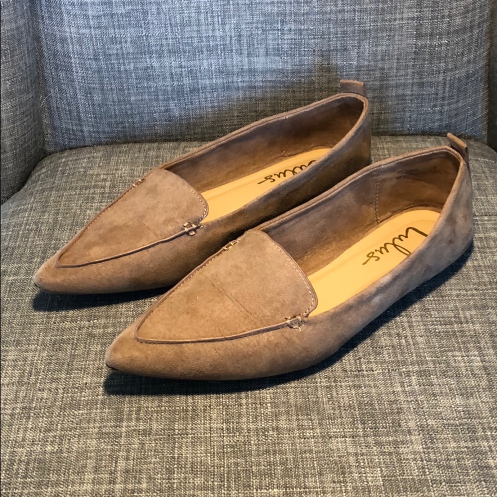 Lulus Suede Pointed Loafers Size 7.5